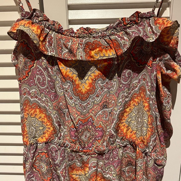 J Crew 100% silk paisley romper size medium - Picture 2 of 3